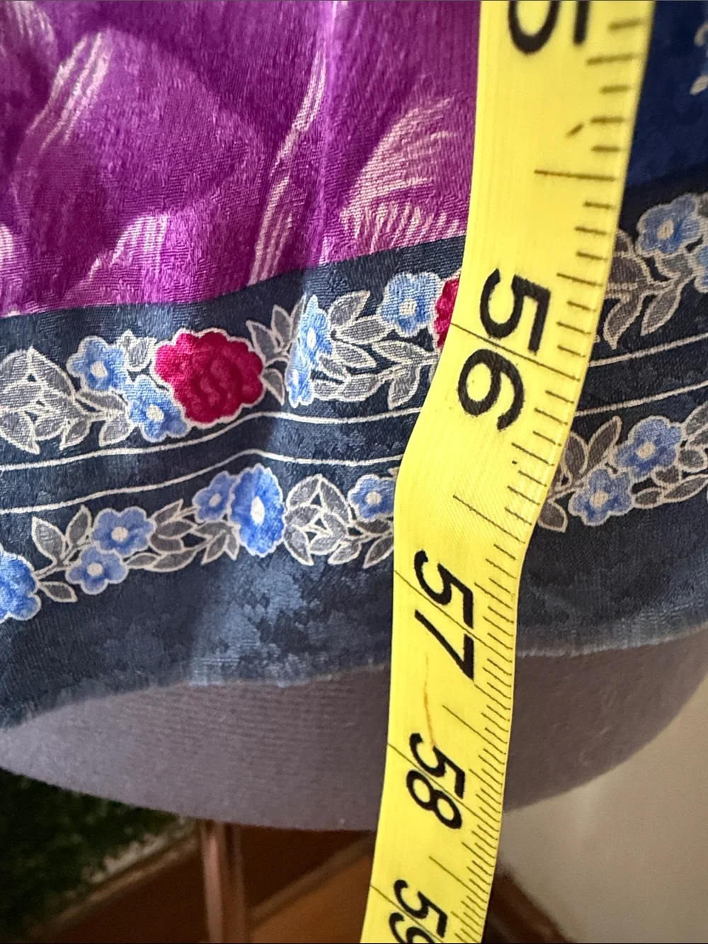 Albert Nipon Floral Border Scarf in Purple, Blue & Pink